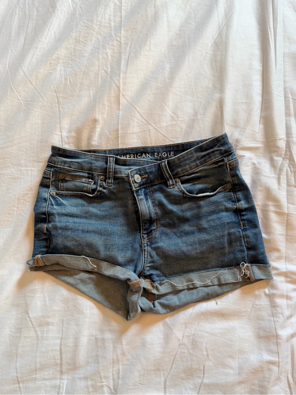 American Eagle Dark Blue Denim Shorts Size 4